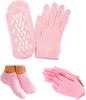 4Pcs of 1 Pair Foot Moisturiser Gel Socks with 1 Pair Gel Gloves, Silicone Pedicure Moisturizing Socks and Women Dry Hands Beauty Effective in Repair Softening Dry and Chapped Hands and Feet Skin Care-Pink Set 2 Pair view 1