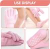 4Pcs of 1 Pair Foot Moisturiser Gel Socks with 1 Pair Gel Gloves, Silicone Pedicure Moisturizing Socks and Women Dry Hands Beauty Effective in Repair Softening Dry and Chapped Hands and Feet Skin Care-Pink Set 2 Pair view 4
