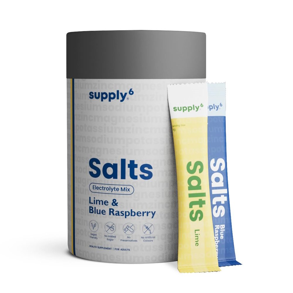 Supply6 Salts | Electrolyte Mix | Zero Added Sugar | Sodium, Potassium, Magnesium, Zinc & Fiber | Keto Friendly, Vegan Friendly, No Preservatives (36 Servings, Mix Variety Pack)