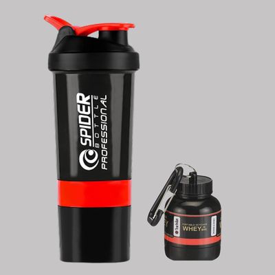 COOL INDIANS Amazing Gym & Fitness Shaker and Whey loader/Funnel Combo |Shaker Bottle | Gym Shaker | Whey Loader | Whey Conteiner For Men and Women (Red)