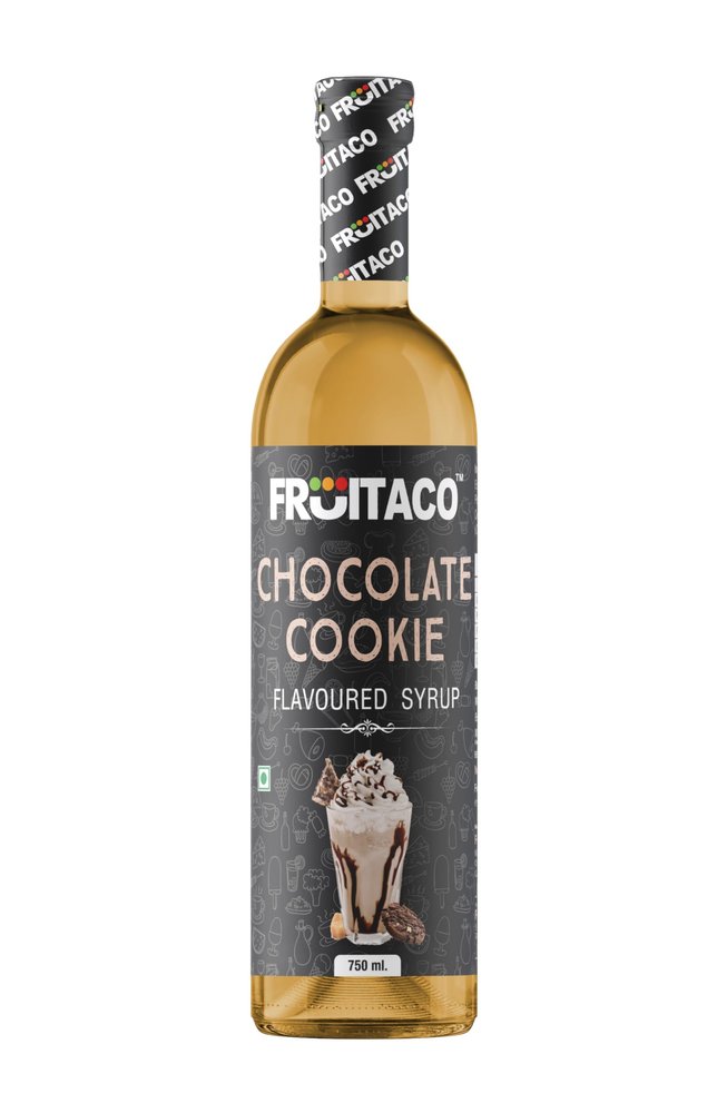 Fruitaco Chocolate Cookie Syrup: A Sweet and Creamy Blend for Mocktails, Cocktails, Coffee, and Desserts, in a 750ml Bottle