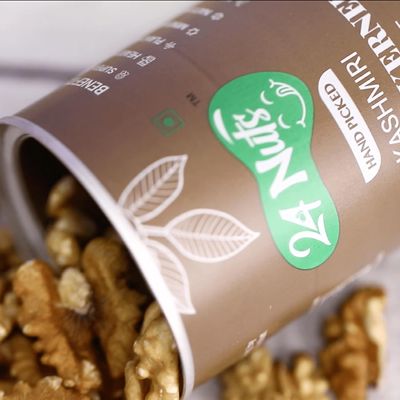 24 NUTS Kashmiri Akhrot: Jumbo Size, Antioxidant-Rich, Freshness Guaranteed! Walnuts (180g)