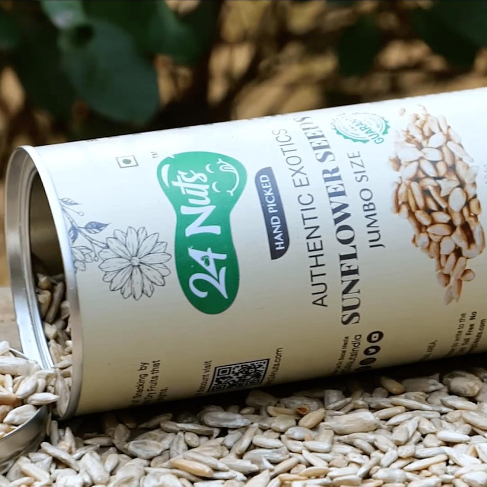 24 NUTS Handcrafted, Artisanal, Exotic Flavor - Ideal for Health-Conscious Foodies Sunflower Seeds (180g)