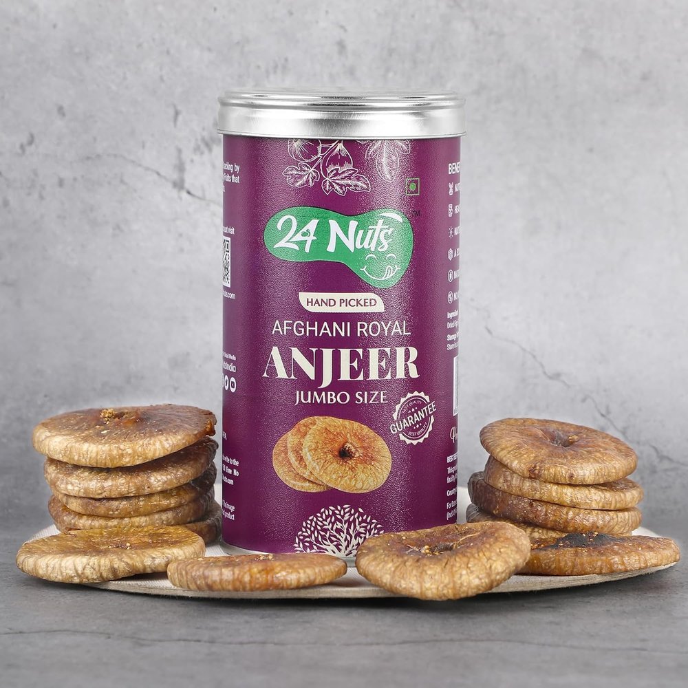 24 NUTS Exclusive Anjeer: JumboSize, Nitrogen Flushed for Freshness Figs (350g)