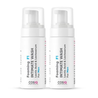 Cos-IQ Brightening Intimate Wash for Men (Pack of 2 X 100ml) | Hygiene Wash with Lactic Acid & Lactoserum | Men Genital Wash| Men's Intimate wash, 200ml