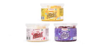 Wonderfrutz Fruit Flavored Jelly Cubes | Ideal for Kids | Perfect Topping for Ice Creams, Milk Shake, Cake, Curd, Fruit Shakes | Top up for Juice & Cocktails, Jelly Toffee | Pack Of 3 (200gm Each) (Pineapple & Litchi & Black Currant)