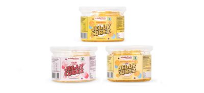 Wonderfrutz Fruit Flavored Jelly Cubes | Ideal for Kids | Perfect Topping for Ice Creams, Milk Shake, Cake, Curd, Fruit Shakes | Top up for Juice & Cocktails, Jelly Toffee | Pack Of 3 (200gm Each) (Pineapple & Litchi & Butterscotch)