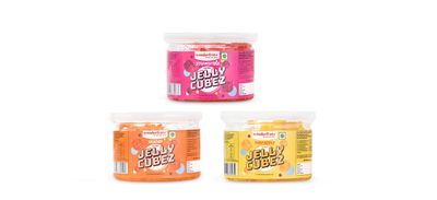Wonderfrutz Fruit Flavored Jelly Cubes | Ideal for Kids | Perfect Topping for Ice Creams, Milk Shake, Cake, Curd, Fruit Shakes | Top up for Juice & Cocktails, Jelly Toffee | Pack Of 3 (200gm Each) (Strawberry & Orange & Pineapple)