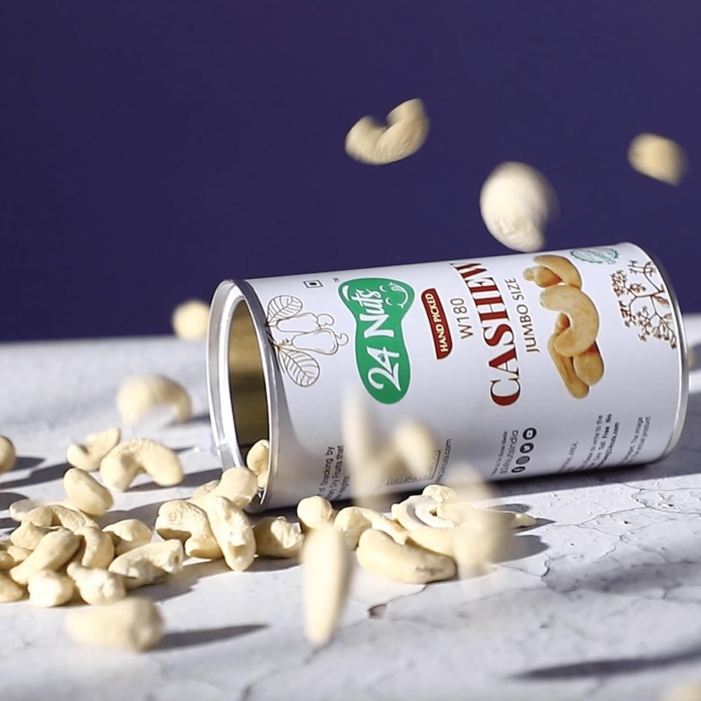 24 NUTS W180 Jumbo: Size, Fresh & Crunchy | Ideal for Snacking & Cooking Cashews (180g)