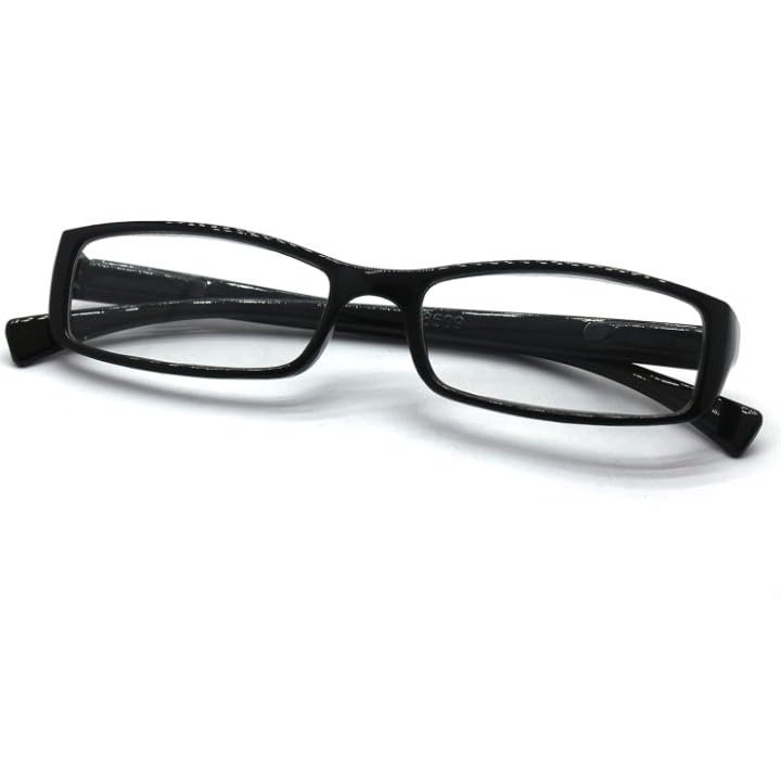 +2.00 Classic Rectangle Reading Glasses Frame, Slim Design