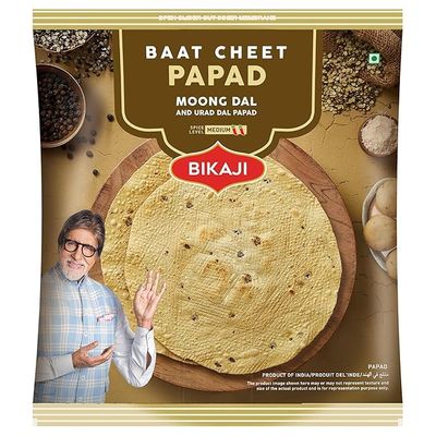 Bikaji Aslee Bikaneri - Baat Cheet Papad - Moong Dal Handroll Papad 400gm (Pack of 1)