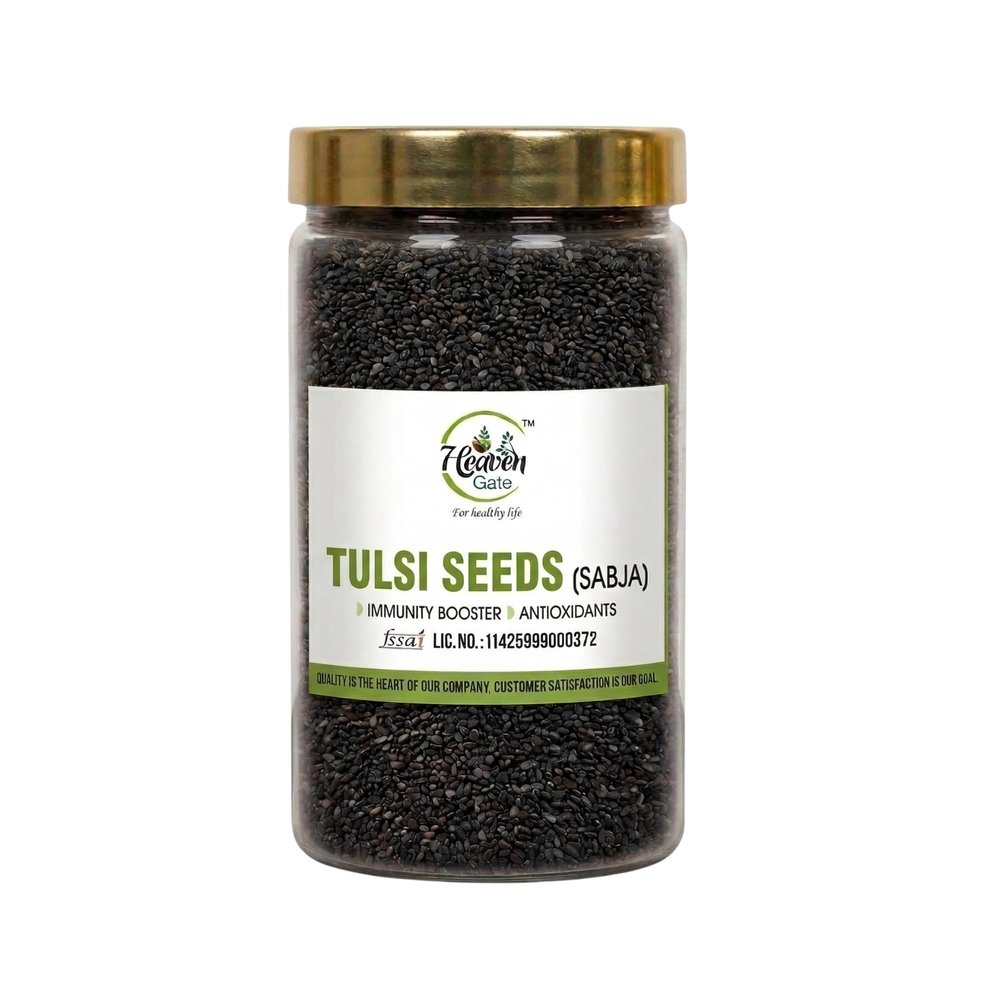 Heaven Gate Edible Van Tulsi Seeds (Vana Tulsi Beej, Mahabeera Seeds) | Sabja Seed | Nutritious Seeds for Wellness, Perfect for Detox Drinks, Herbal Remedies, and Enhancing Overall Health (250 GM)