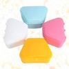 BAZPUR MART 4pcs Denture Cups Denture Bath Box FALSE Teeth Container Denture Brush Retainer Case for Denture Cleaning Store (Yellow+ Blue+ White+ Pink) view 2