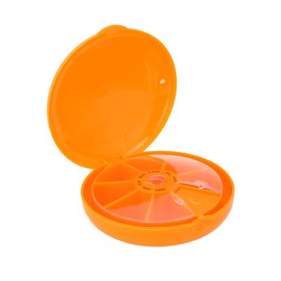 BAZPUR MART Pill Organizer, Large Capacity Cute Pill Dispenser Weekly for Travel(orange)