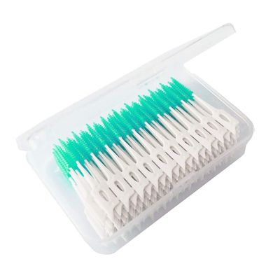 BAZPUR MART 160pcs Interdental Brush Toothpick Dental Tooth Flossing Head Oral Dental Hygiene Flosser Toothpick Cleaners Oral Dental Teeth Flossing Light Green