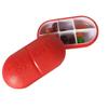 BAZPUR MART Portable Pill Organizer 6 Compartments Travel Pill Organizer Daily Pill Case Moisture Proof Small Pill Box (Red) view 1