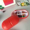 BAZPUR MART Portable Pill Organizer 6 Compartments Travel Pill Organizer Daily Pill Case Moisture Proof Small Pill Box (Red) view 3