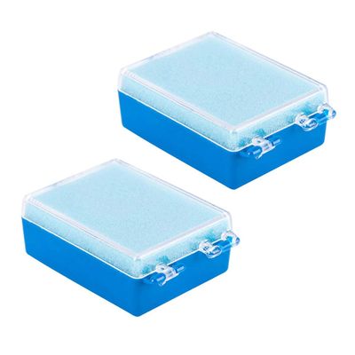 BAZPUR MART 15pcs Denture Case Denture Bath Box FALSE Teeth Storage Box Container Holder for Travel Retainer Cleaning (Blue)