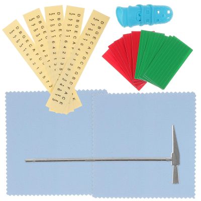 BAZPUR MART 1 Set Piano Tuning Kit Thumb Piano Accessory wiht Tuning Hammer Thumb Sleeve Scale Stickers