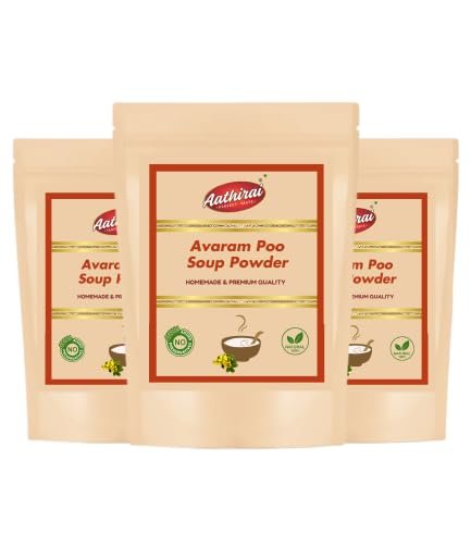 Aathirai Avaram Poo Soup Powder - 100 GMS | Blood Sugar Regulations | Digestive & Skin Health | Senna Flower Soup Powder | 100% Natural & Healthy Soup (100 Grams, Avaram Poo)