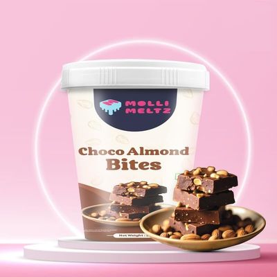 MOLLIMELTZ Choco Almond Bites | Milk Chocolate Chikki | Crunchy Almonds Coated with Smooth Milk Chocolate | Ideal Snack for All Ages | Ideal for Guilt-Free Snacking Anytime 200 Gms