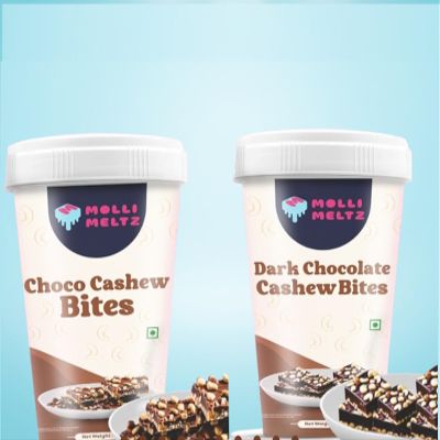 MOLLIMELTZ Choco Cashew Bites | Dark Choco Cashew Bites | Combo Pack Of 2 | Delicious chocolate and cashew bites | Ideal for gifting or snacking | Rich in flavor and texture 400 Gms