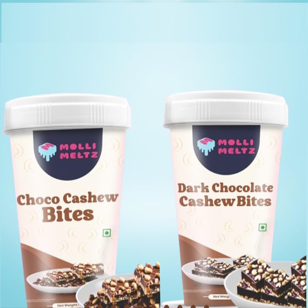 MOLLIMELTZ Choco Cashew Bites | Dark Choco Cashew Bites | Combo Pack Of 2 | Delicious chocolate and cashew bites | Ideal for gifting or snacking | Rich in flavor and texture 400 Gms