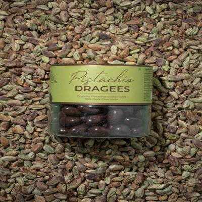 Mabon Pistachio Chocolate Dragees (120g) | Premium Chocolate-Coated Pistachios | Organic Cacao | No Refined Sugar | Indian Artisanal Chocolates