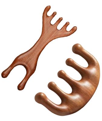 2 Pcs Scalp Massager, Head Scalp Massage Comb Tool Scalps Massage Comb Wide Toothed Hair Massager Durable 5-Tooth Hair Head Tool Suitable Stress Relief Tension Relief