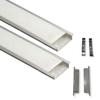 Abaj Lighting (50x12mm) LED Strip Light 1Meter Aluminium Rectangular Conciled Profile Light Channels with Diffused Cover, End Caps and Mounting Clips Without LED Straight Linear - Pack of 2 view 1