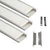 Abaj Lighting (50x12mm) LED Strip Light 1Meter Aluminium Rectangular Conciled Profile Light Channels with Diffused Cover, End Caps and Mounting Clips Without LED Straight Linear - Pack of 3 view 1