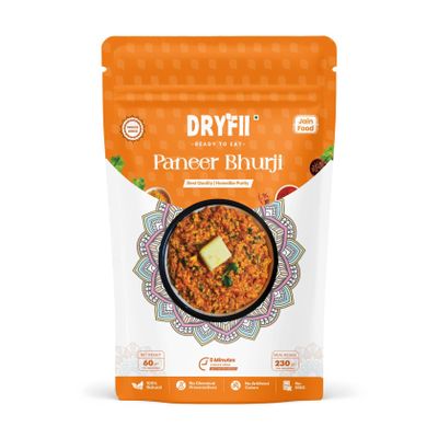 Dryfii Ready-to-Eat Instant Jain Paneer Bhurji | Pure Veg | Freeze Dried | No Onion, No Garlic | Rehydrated Weight 230 g