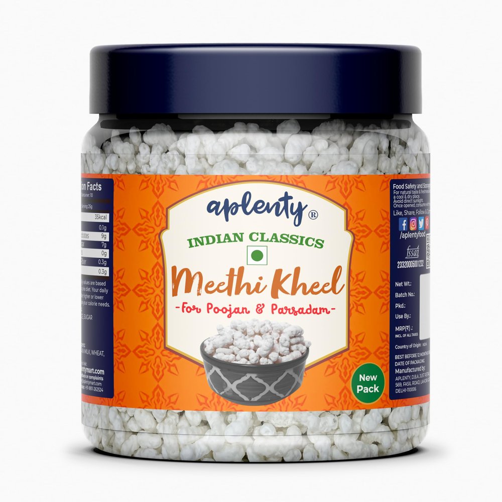 Aplenty Meethi Kheel Sweet Puffed Rice Murmura Kheel Batasha 200g Traditional Crispy Jaggery Coated Rice Flakes for Festivals and Snacks