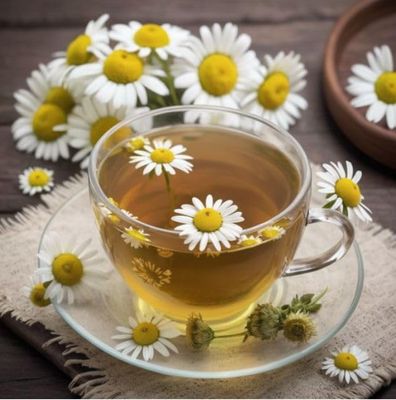 Aaswad Impex Chamomile Tea,Pure Chamomile Flowers,100G Loose Leaf Tea,Caffeine Free Herbal Tea,Good Sleep Tea,Stress Relief Tea,Bedtime Tea