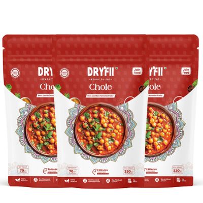 Dryfii Ready-to-Eat Instant Jain Chole | Pure Veg | Freeze Dried | No Onion, No Garlic | Rehydrated Weight 690 g