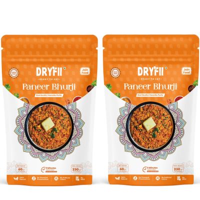 Dryfii Ready-to-Eat Instant Jain Paneer Bhurji | Pure Veg | Freeze Dried | No Onion, No Garlic | Rehydrated Weight 460 g