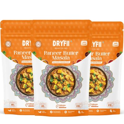 Dryfii Ready-to-Eat Instant Jain Paneer Butter Masala | Pure Veg | Freeze Dried | No Onion, No Garlic | Rehydrated Weight 645 g