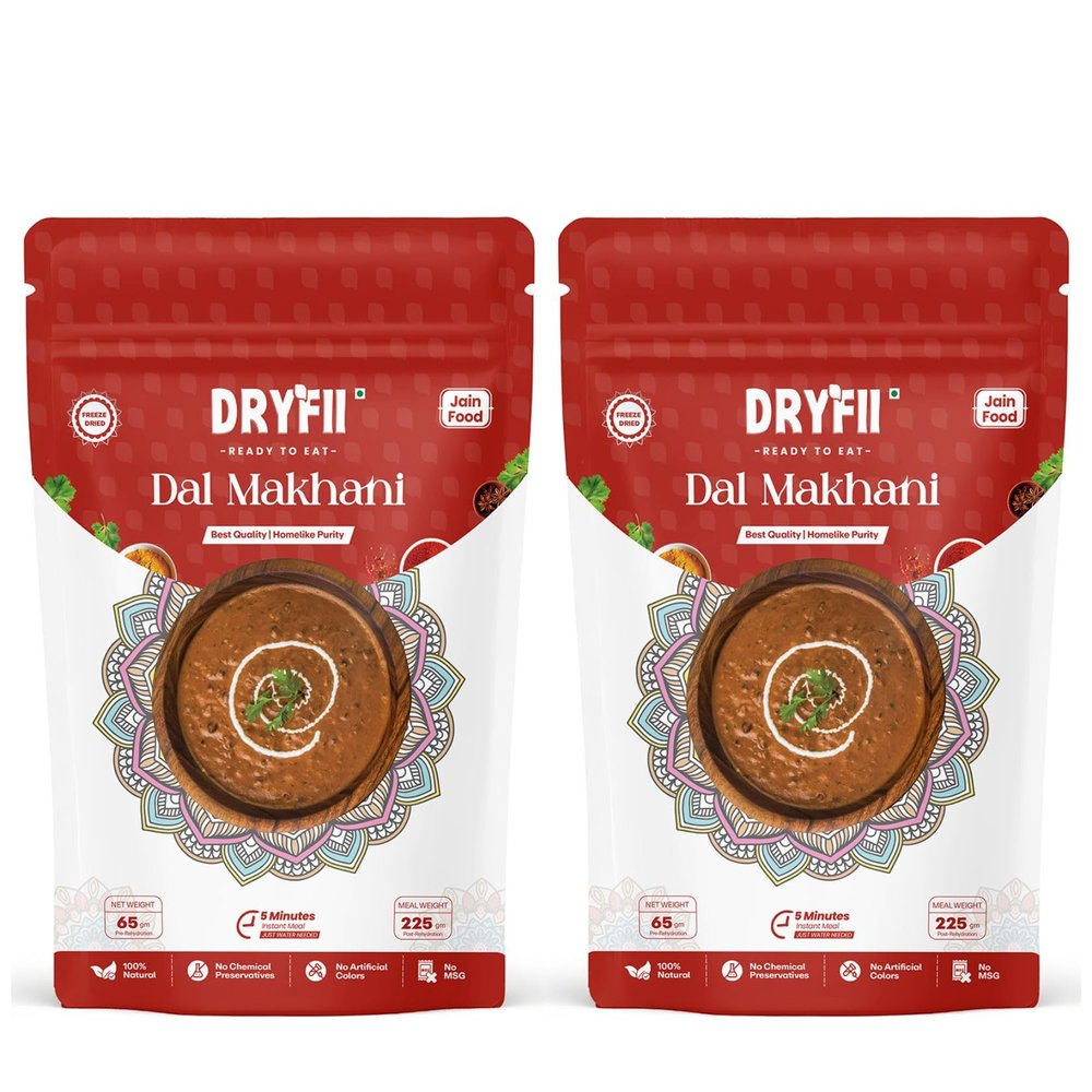 Dryfii Ready-to-Eat Instant Jain Dal Makhani | Pure Veg | Freeze Dried | No Onion, No Garlic | Rehydrated Weight450 g