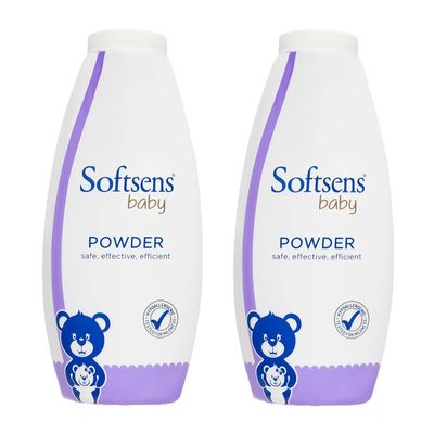 Softsens Baby Powder|Enriched with Patchouli & Olive|Soothes & Moisturises Babys Skin|Mild,Dermatologically Tested,Hypoallergenic & Paraben-Free|400g (Pack of 2)