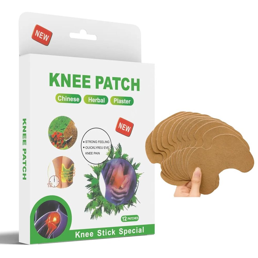 adbeni Knee Patches (12 Patches) | Natural Herbal Formula for Joint & Muscle Support | Long-Lasting Comfort