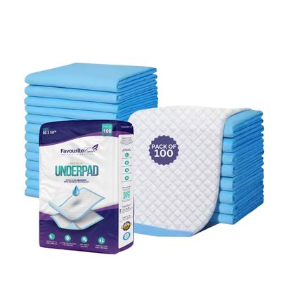 Favourite Care Premium Adult Underpads 60x90 cm - Large Size, Super Absorbent, Leak-Proof Design, Pack of 100