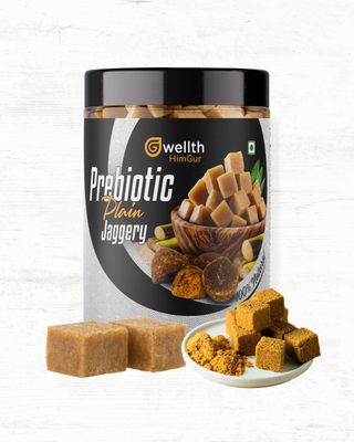 GWellth Prebiotic Jaggery || Natural & Pure Jaggery || Organic Jaggery || 100% Pure || Gud || Jaggery Cubes (600 gm)