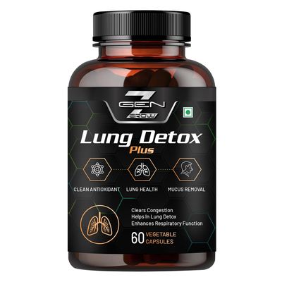 GenZ Grow Lung Detox Supplement, Stinging Nettle, Quercetin, Lotus, Licorice & Ginger, Vitamin C, Supports Lung Cleansing, Respiratory Health & Immune Defense- 60 Veg capsules (Pack of 1)