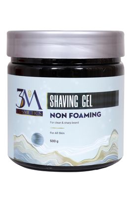 3M Cosmetics Shaving Gel  Non-Foaming, Clear Gel for Precision Shaving | Hydrating, Soothing & Sensitive Skin Friendly | Big 500g Salon Size Pack