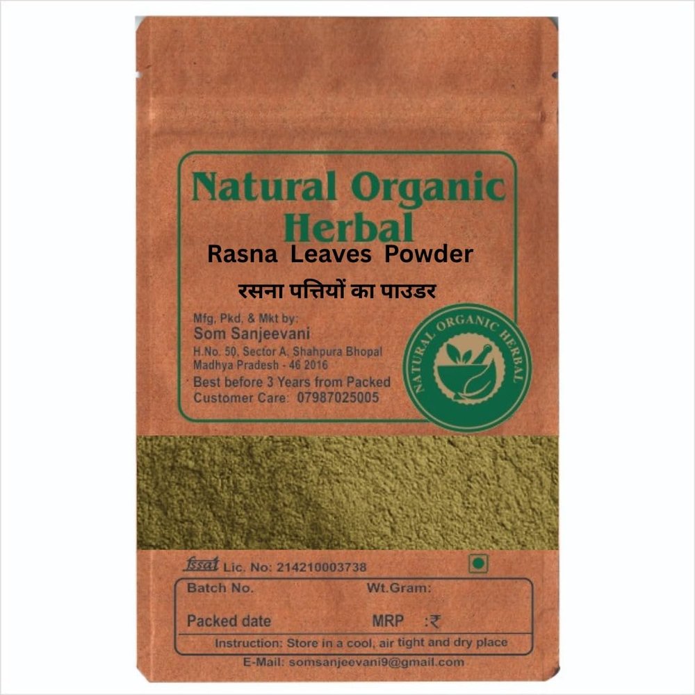 Natural Organic Herbal Rasna Leaves Powder 100 G Manage respiratory-Pure-Natural-No Mixing-No Preservative--With 50g Mulani Mitti Powder