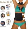 CASADELIGHT 4 Pack Castor Oil Pack Wrap, Reusable Organic Castor Oil Pack Kit Chests Waist and Neck Wrap for Liver Detox, Waist and Neck with Adjustable Elastic Strap Anti Oil Leak (Black, 4pices) view 4