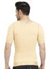 Dermapress Gynecomastia Compression garment with Short Sleeve| MICROPOLY FABRIC | Front Zip and Hook Closer| Tomboy Chest Binder| Chest, Abdomen & Back Support for Men| (Skin, XXL) view 2