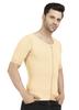 Dermapress Gynecomastia Compression garment with Short Sleeve| MICROPOLY FABRIC | Front Zip and Hook Closer| Tomboy Chest Binder| Chest, Abdomen & Back Support for Men| (Skin, XXL) view 4
