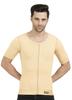 Dermapress Gynecomastia Compression garment with Short Sleeve| MICROPOLY FABRIC | Front Zip and Hook Closer| Tomboy Chest Binder| Chest, Abdomen & Back Support for Men| (Skin, M) view 1