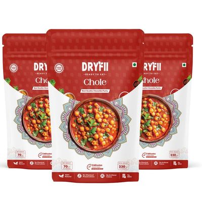 Dryfii Ready-to-Eat Instant Chole | Pure Veg | Freeze Dried | Rehydrated Weight 690 g